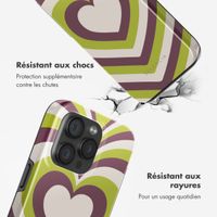 Selencia Coque arrière Vivid avec MagSafe Apple iPhone 15 Pro - Double Hearts Plum Fern