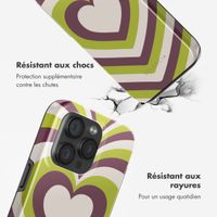 Selencia Coque arrière Vivid Tough avec MagSafe iPhone 15 Pro - Double Hearts Plum Fern