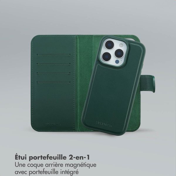 Selencia Étui portefeuille amovible Olyn avec MagSafe Apple iPhone 16 Pro - Vert
