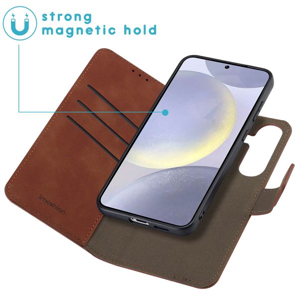 imoshion Etui de télephone luxe 2-en-1 amovible Samsung Galaxy S25 Plus - Marron