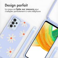 imoshion Coque design en silicone avec cordon Samsung Galaxy A33 - Lila Flower Distance