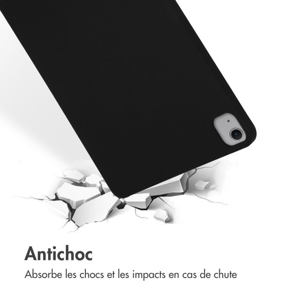 Accezz Coque Liquid Silicone avec porte-stylet Apple iPad Air 13 pouces (2025) M3 / (2024) M2 - Noir