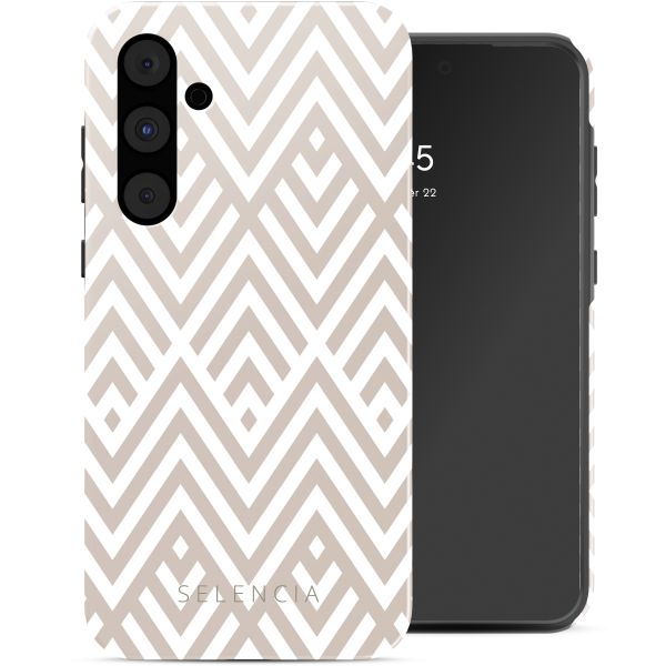 Selencia Coque arrière Vivid Samsung Galaxy A55 - Beige Zigzag