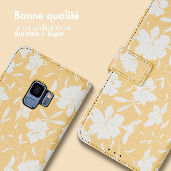 imoshion Étui de télephone portefeuille Design Samsung Galaxy S9 - Yellow Flowers