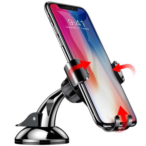 Baseus Osculum Type Gravity Car Mount iPhone 15 Pro Max - Support de téléphone pour voiture - Tableau de bord - Noir