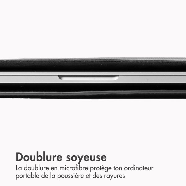 Accezz Leather Pochette ordinateur Apple MacBook 15 pouces - Noir