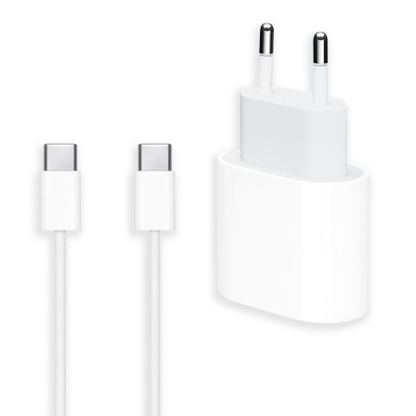 Apple Lot USB-C | Adaptateur secteur USB-C 20 watts + Câble de charge USB-C vers USB-C - 2 mètres - Blanc