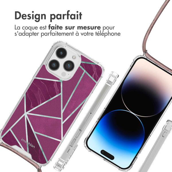 imoshion Coque Design avec cordon Apple iPhone 14 Pro - Bordeaux Graphic