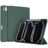 Accezz Coque tablette portefeuille Smart Silicone Apple iPad Pro 13 (2025) M5 / (2024) M4 - Vert foncé