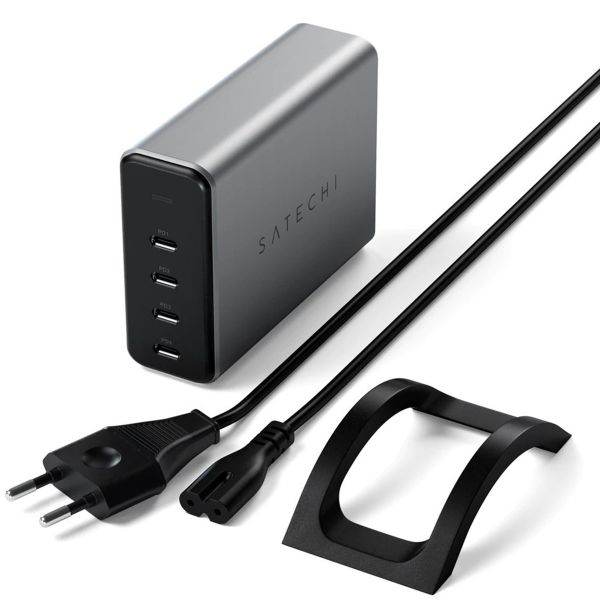 Satechi Chargeur USB-C GaN 4 ports 140 W | Chargeur de bureau - Gris sidéral