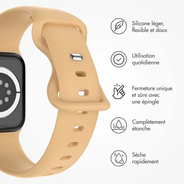 imoshion Bracelet en silicone⁺ Apple Watch Series 1 t/m 11 / SE / Ultra (44/45/46/49 mm) - Taille M/L - Walnut