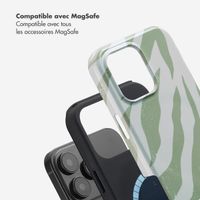 Selencia Coque arrière Vivid Tough avec MagSafe iPhone 16 Pro Max - Colorful Zebra Sage Green