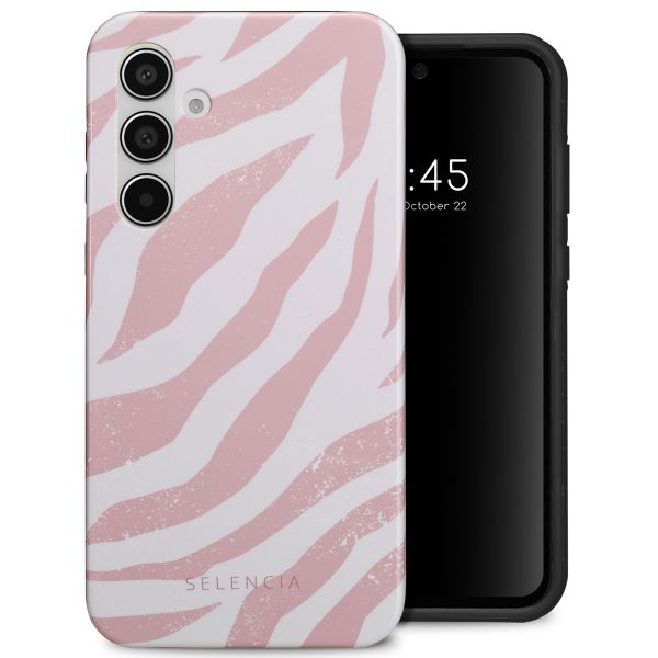 Selencia Coque arrière Vivid Tough Samsung Galaxy A55 - Colorful Zebra Old Pink