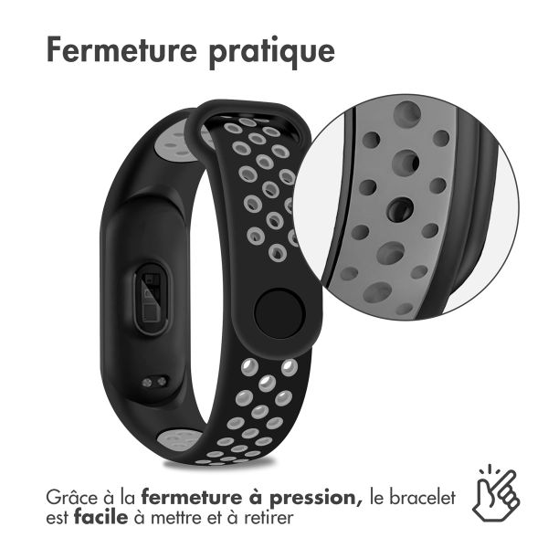 imoshion Bracelet sportif en silicone Xiaomi Mi Band 5 / 6 - Noir / Gris