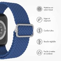 imoshion Bracelet tissé en nylon Apple Watch Series 1 á 11 / SE / Ultra (44/45/46/49 mm) - Bleu Foncé