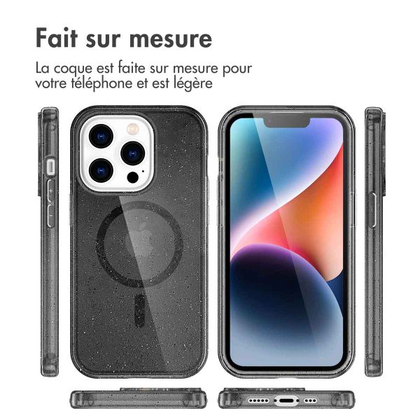 imoshion Coque Pailletée avec MagSafe Apple iPhone 14 Pro Max - Glitter Noir