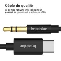 imoshion ﻿Câble AUX - Câble audio 3,5 mm / Jack vers USB-C - Mâle vers USB-C - 1 mètre - Noir