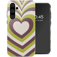 Selencia Coque arrière Vivid Tough Samsung Galaxy A55 - Double Hearts Plum Fern