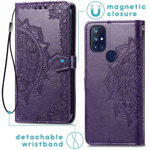 imoshion Etui de téléphone portefeuille Mandala OnePlus Nord N10 5G - Violet