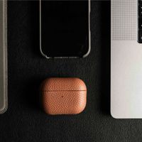 Accezz Coque en Cuir véritable Apple AirPods Pro 2 - Cognac