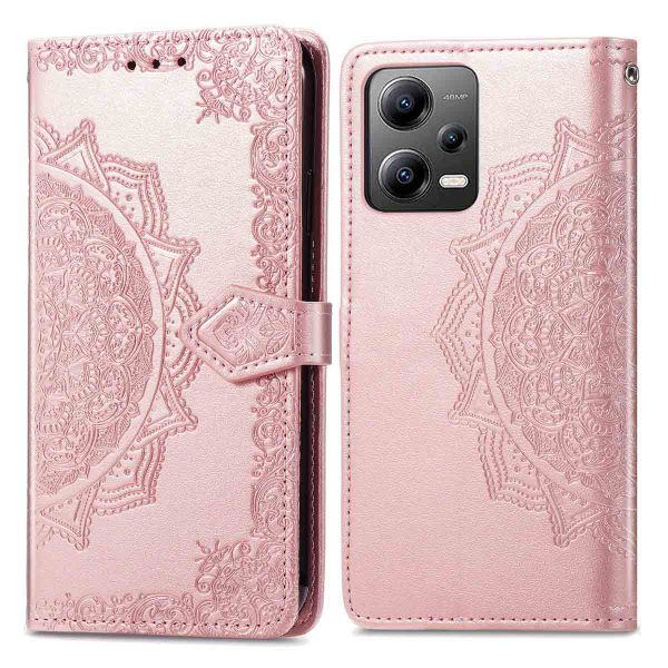 imoshion Etui de téléphone portefeuille Mandala Xiaomi Poco X5 5G - Rose Dorée