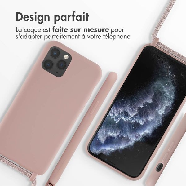 imoshion Coque en silicone avec cordon Apple iPhone 11 Pro - Sand Pink