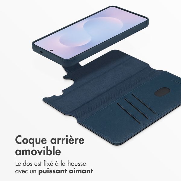 Accezz Étui de télephone portefeuille en cuir 2-en-1 avec MagSafe Samsung Galaxy S26 Plus - Nightfall Blue