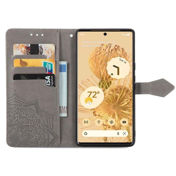 imoshion Etui de téléphone portefeuille Mandala Google Pixel 6 - Gris