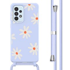 imoshion Coque design en silicone avec cordon Samsung Galaxy A33 - Lila Flower Distance