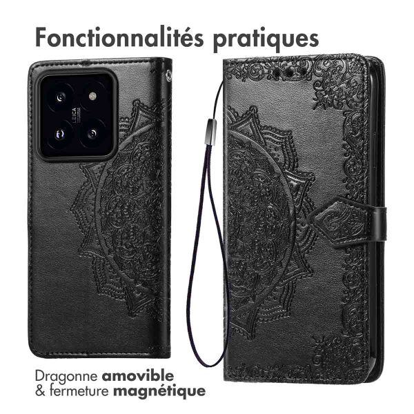imoshion Etui de télephone Mandala Xiaomi 14T Pro - Noir