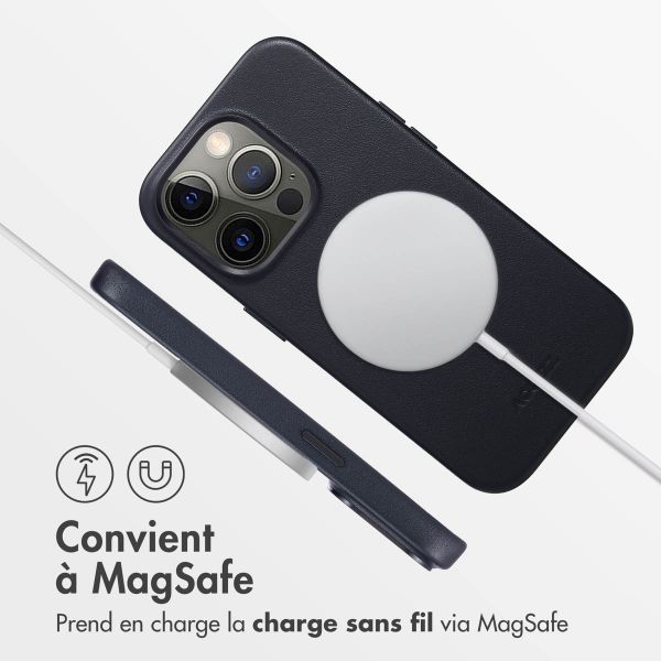 Accezz Coque arrière en cuir avec MagSafe Apple iPhone 14 Pro - Onyx Black