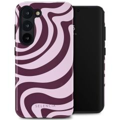 Selencia Coque arrière Vivid Tough Samsung Galaxy S23 - Wavy Swirl Pink Plum