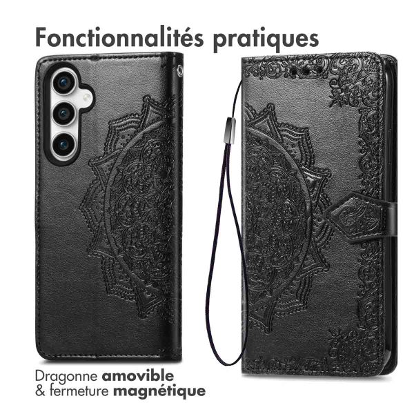 imoshion Etui de téléphone portefeuille Mandala Samsung Galaxy S23 FE - Noir