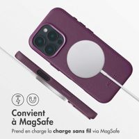 Accezz Coque arrière en cuir avec MagSafe iPhone 16 Pro - Heath Purple