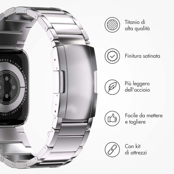 Accezz Bracelet en acier Titane mat Apple Watch | 38/40/41/42 mm - Argent