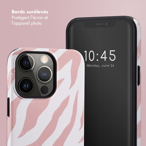 Selencia Coque arrière Vivid Apple iPhone 13 Pro - Colorful Zebra Old Pink