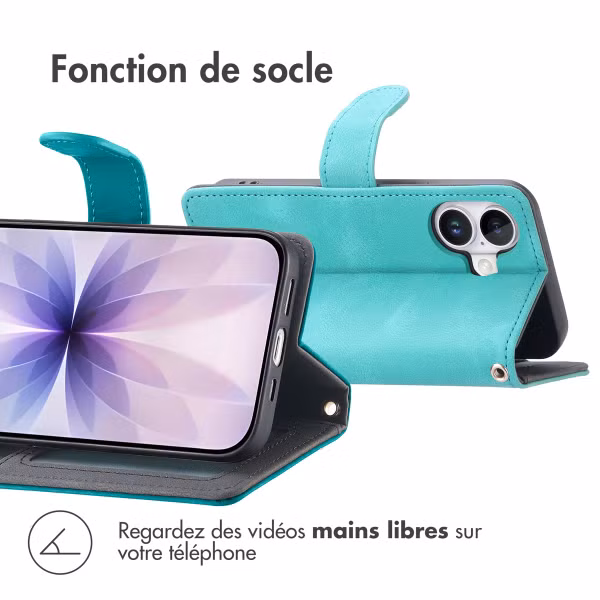 imoshion Etui de télephone portefeuille avec cordon Apple iPhone 17 - Turquoise