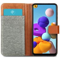 imoshion Étui de téléphone portefeuille Canvas Luxe Galaxy A21s
