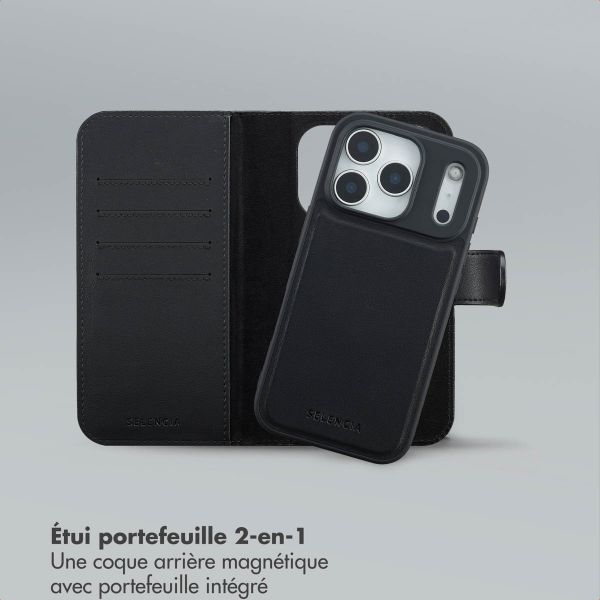Selencia Étui portefeuille amovible Olyn avec MagSafe Apple iPhone 17 Pro - Noir