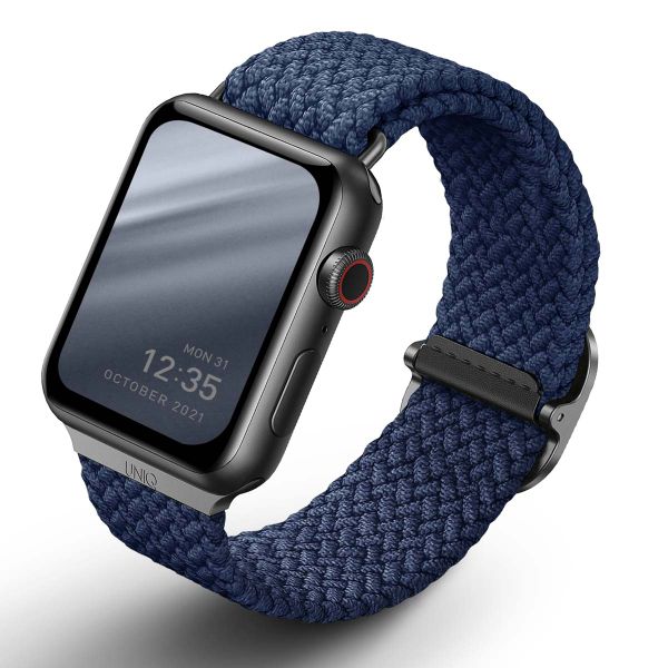 Uniq Bracelet tressé Aspen Apple Watch Series 1 t/m 11 / SE / Ultra (44/45/46/49 mm) - Oxford Blue
