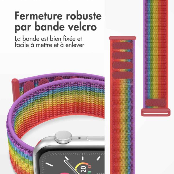 imoshion Bracelet en nylon Apple Watch Series 1 t/m 11 / SE / Ultra (44/45/46/49 mm) - Rainbow