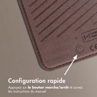 Accezz Portefeuille en cuir magnétique avec support - Compatible avec Apple Find My - Coffee Brown