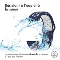 imoshion Bracelet sportif en silicone - Connexion universelle de 22 mm - Bleu / Blanc