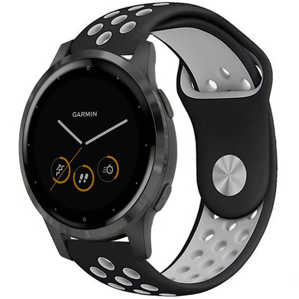 imoshion Bracelet sportif en silicone Garmin Vivoactive 4L - Noir / Gris