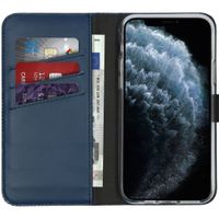 Selencia Étui de téléphone en cuir véritable Apple iPhone 11 Pro - Bleu