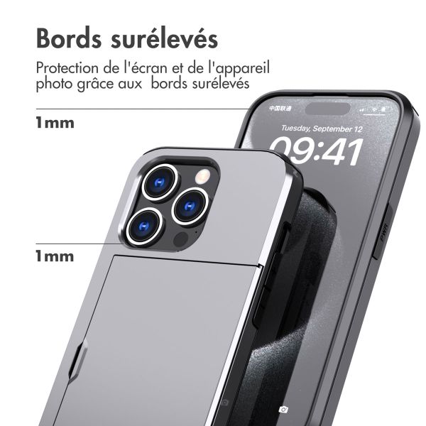 imoshion Coque arrière avec porte-cartes iPhone 15 Pro - Gris