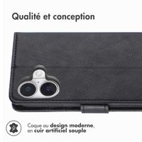 imoshion Étui de téléphone portefeuille Luxe iPhone 16 - Noir