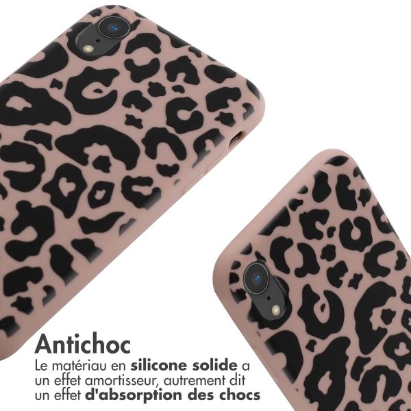 imoshion Coque design en silicone avec cordon iPhone Xr - Animal Pink