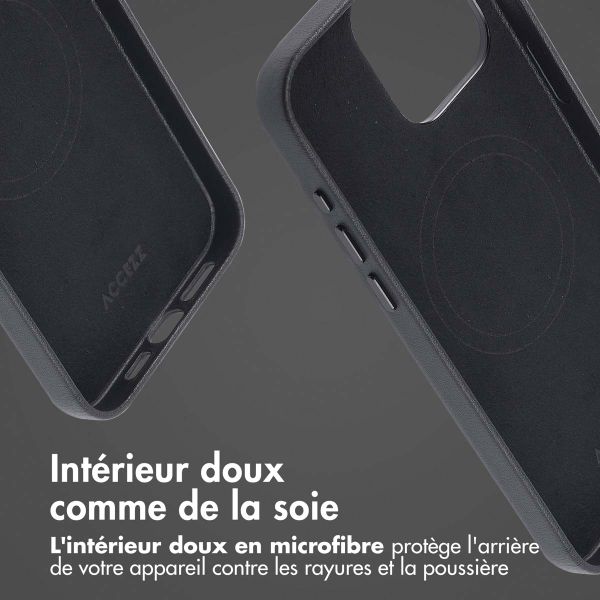 Accezz Coque arrière en cuir avec MagSafe Apple iPhone 15 Pro Max - Onyx Black