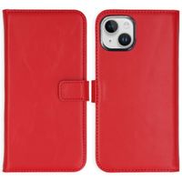 Selencia Étui de téléphone portefeuille en cuir véritable iPhone 15 Plus - Rouge